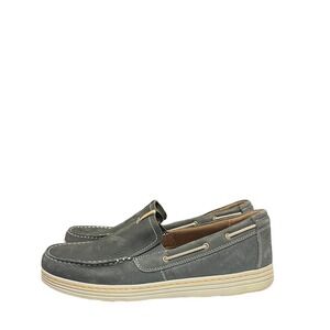 Dunham Gray Nubuck Boat Shoes Mens 11 Slip On Comfort Casual Moc Toe
